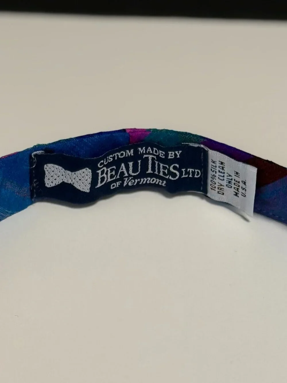 Beau Ties Ltd of Vermont Silk Plaid Self-Tie Bowtie Blue Pink Tartan